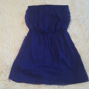 Express Strapless Dress in Royal Blue